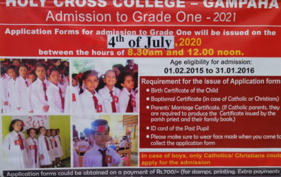 Admission to Grade 1 – 2021